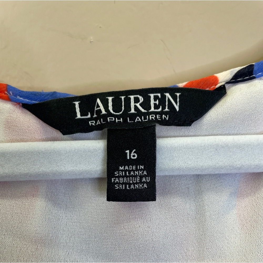 Lauren Ralph Lauren Georgette Allover Floral Mini Dress Size 16 Multi - Picture 6 of 10